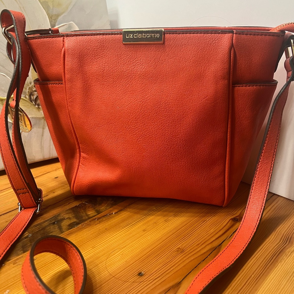 Liz Claiborne Orange Crossbody Bag with Adjustable Strap